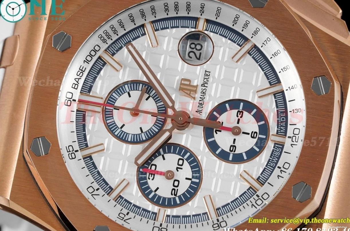 White JJF Royal Offshore 26408 White 44mm RU Oak RG A3126 0316